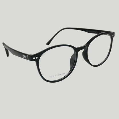 ORA Charge Round Clip On Blue Blocking Glasses - Black Frame