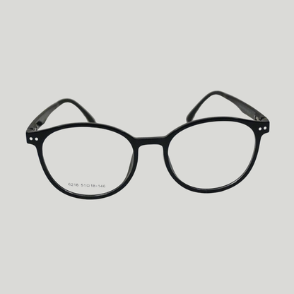 ORA Charge Round Clip On Blue Blocking Glasses - Black Frame