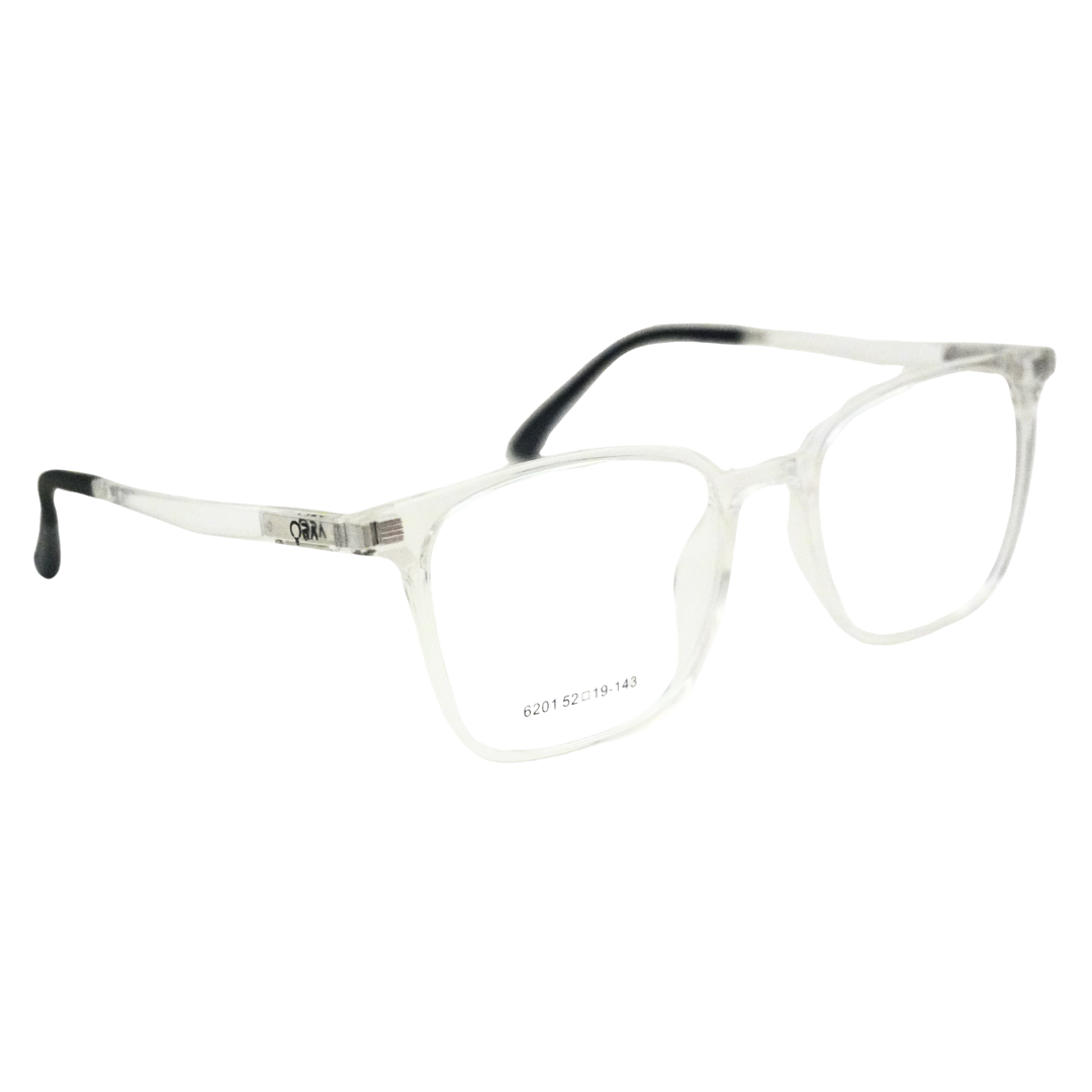 ORA Charge Square Clip On Blue Blocking Glasses - Transperant Frame