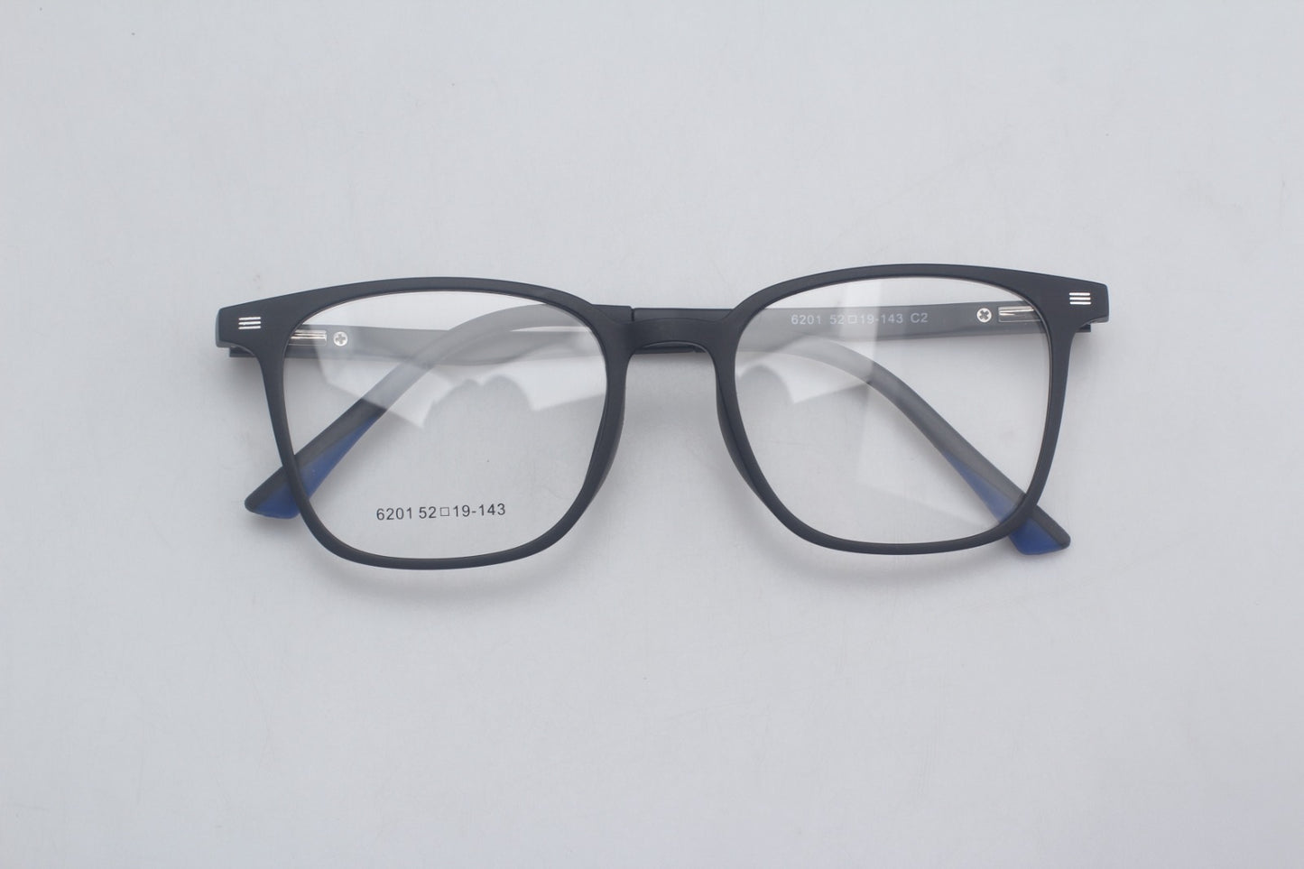 ORA Charge Square Clip On Blue Blocking Glasses - Black Frame