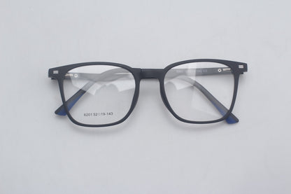 ORA Charge Square Clip On Blue Blocking Glasses - Black Frame