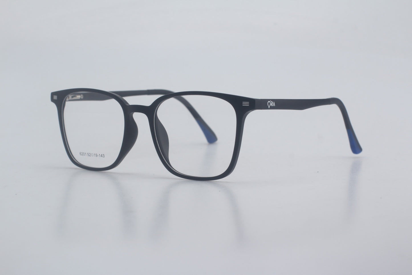 ORA Charge Square Clip On Blue Blocking Glasses - Black Frame
