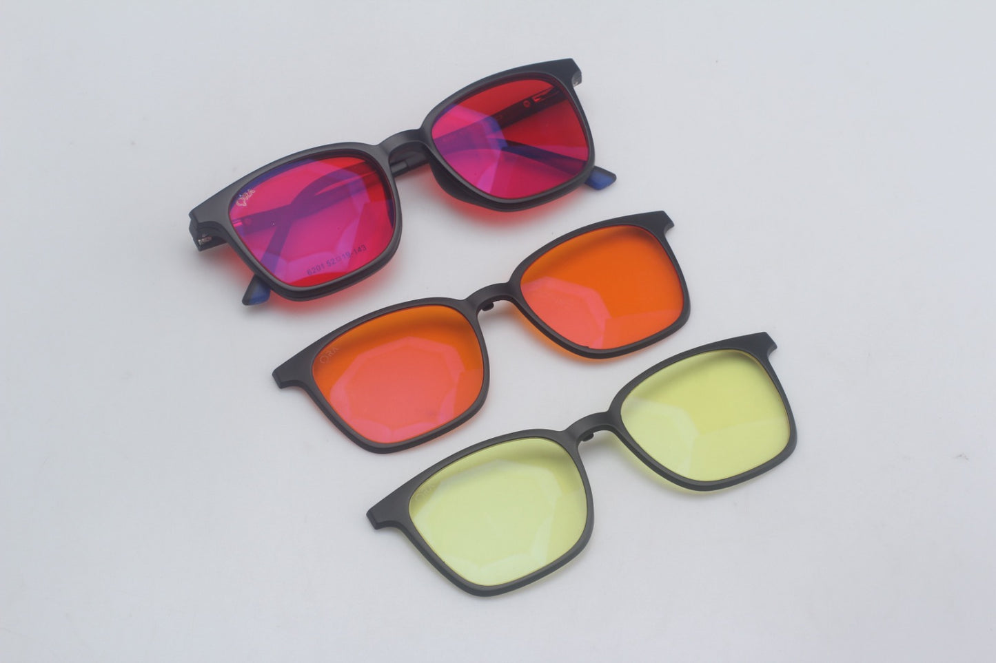 ORA Charge Square Clip On Blue Blocking Glasses - Black Frame