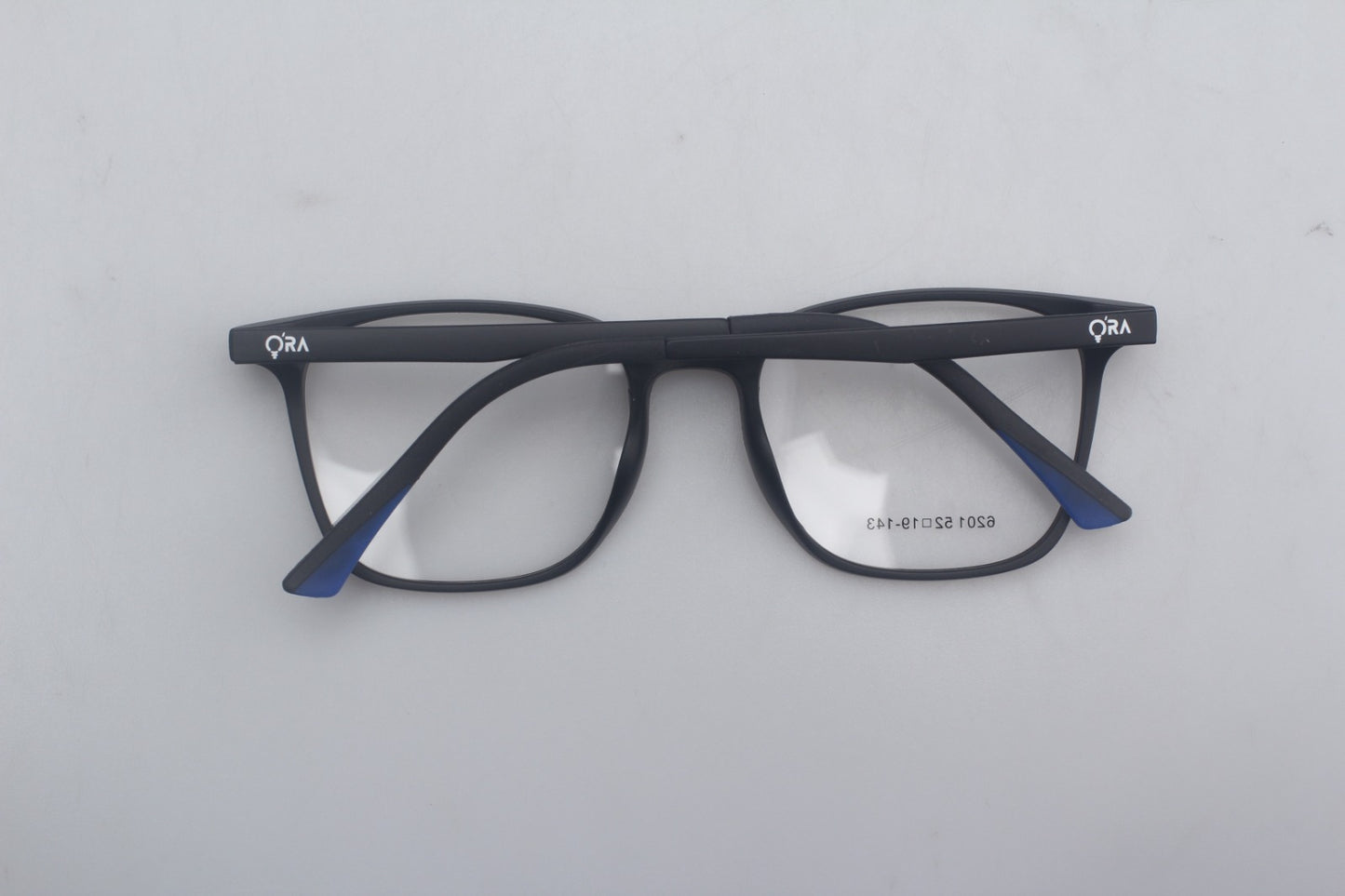 ORA Charge Square Clip On Blue Blocking Glasses - Black Frame