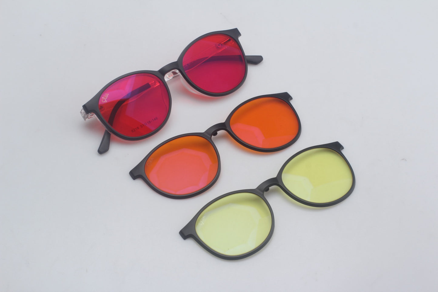 ORA Charge Round Clip On Blue Blocking Glasses - Transperant Frame