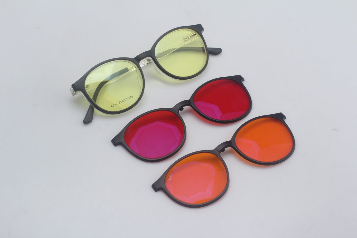 ORA Charge Round Clip On Blue Blocking Glasses - Transperant Frame