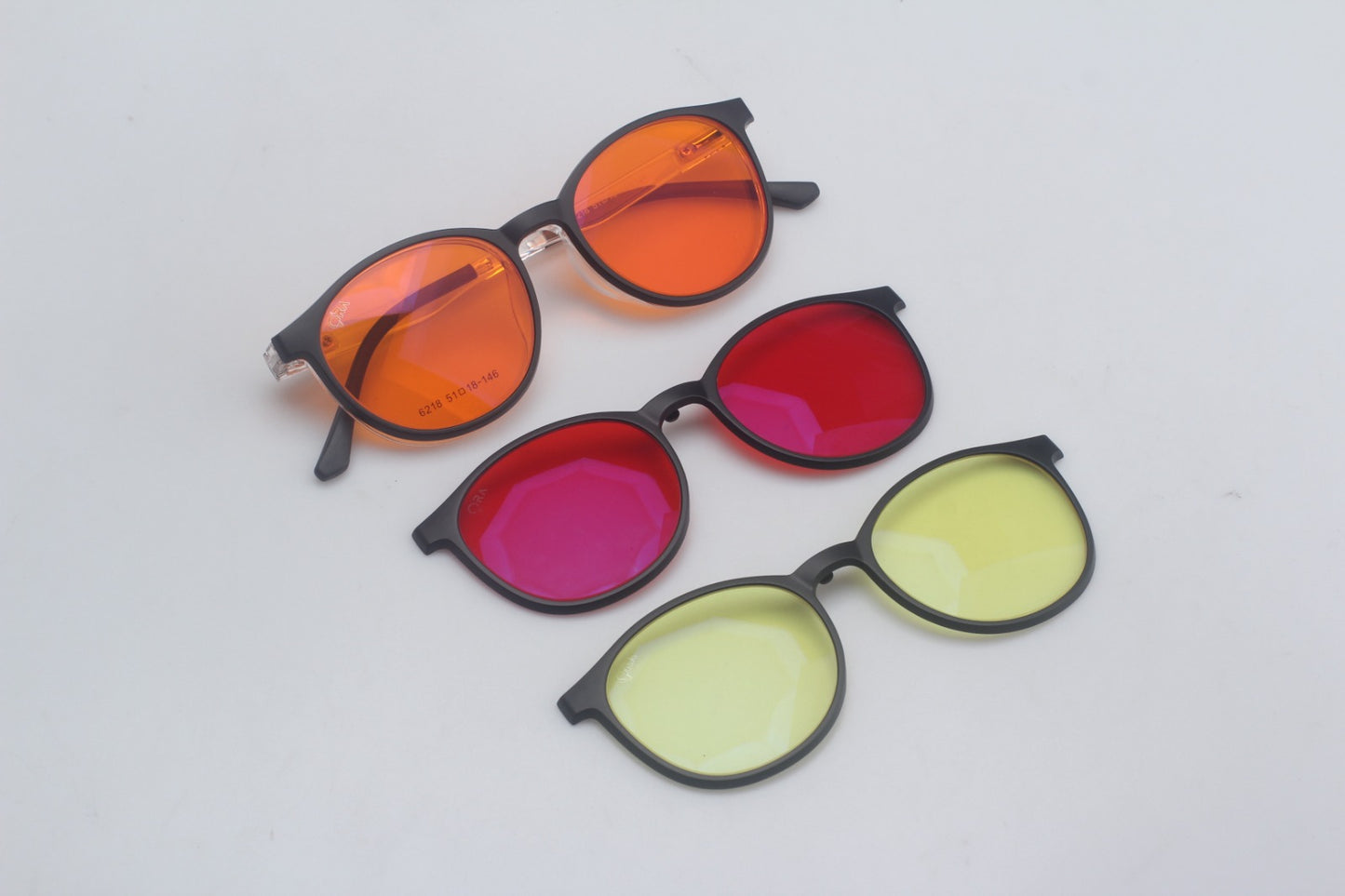 ORA Charge Round Clip On Blue Blocking Glasses - Transperant Frame