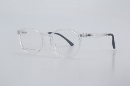 ORA Charge Round Clip On Blue Blocking Glasses - Transperant Frame