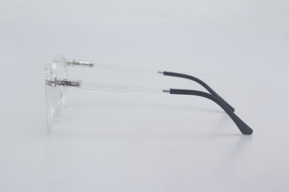 ORA Charge Round Clip On Blue Blocking Glasses - Transperant Frame