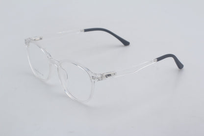 ORA Charge Round Clip On Blue Blocking Glasses - Transperant Frame