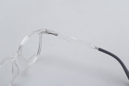 ORA Charge Round Clip On Blue Blocking Glasses - Transperant Frame