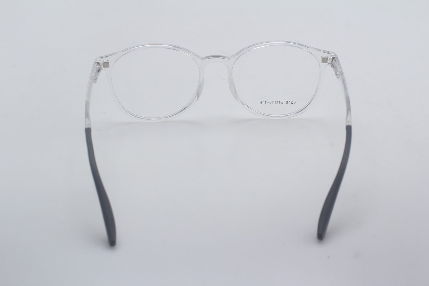 ORA Charge Round Clip On Blue Blocking Glasses - Transperant Frame