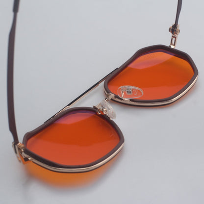 SunDown Eloria Blue Blocking Glasses - Gold Brown