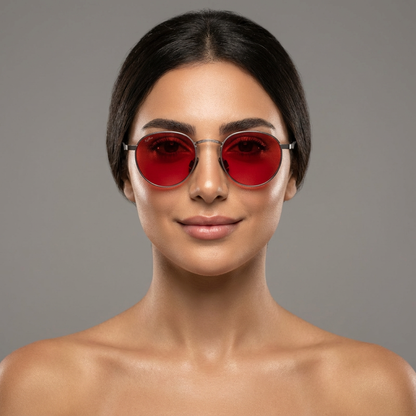 NightFall Lucia Blue Blocking Glasses - Silver