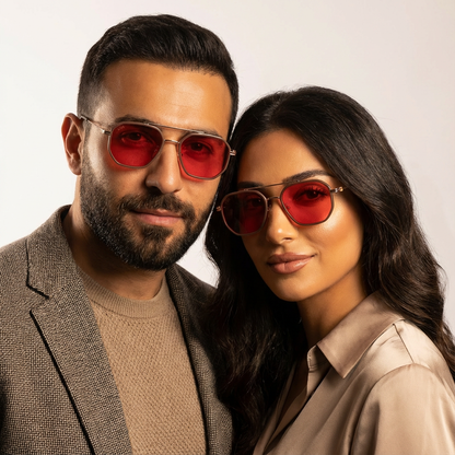 NightFall Eloria Blue Blocking Glasses - Gold Brown